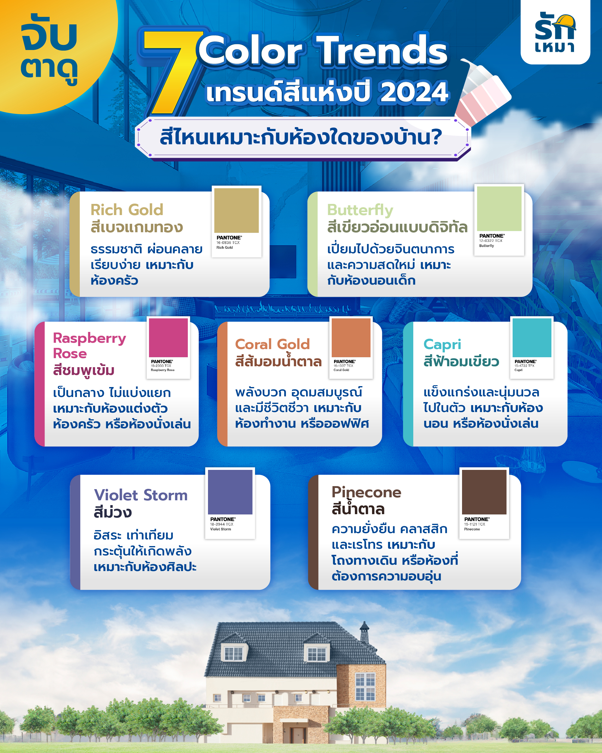 จับตาดู 7 Color Trends เทรนด์สีแห่งปี 2024 สีไหนเหมาะกับห้องใดของบ้าน?