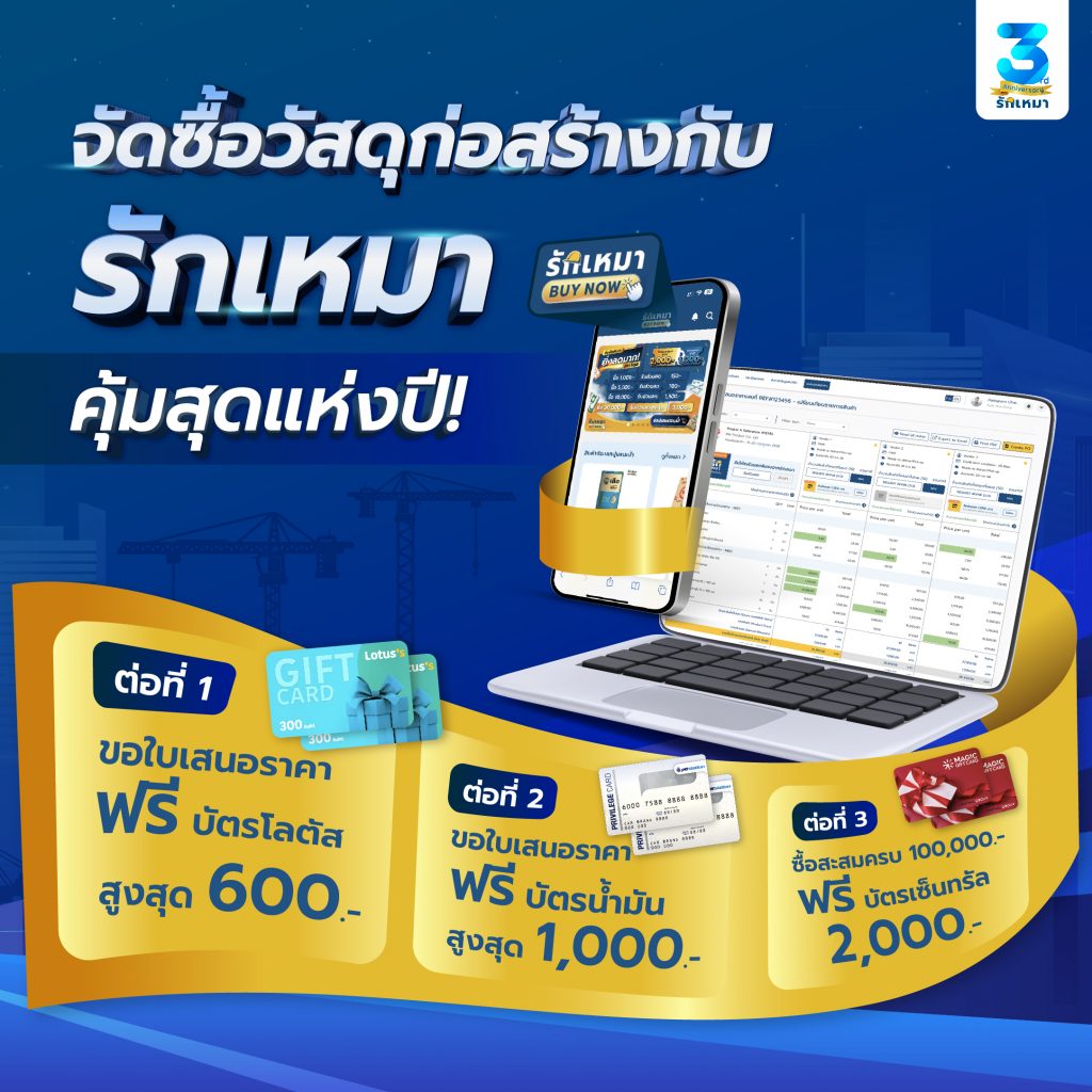 รักเหมา ครบรอบ 3 ปี I Rakmao 3Volution รับโปรฯ คุ้ม 3 ต่อ รับเงินคืนเต็มพิกัด รวมกว่า 5 แสนบาท!